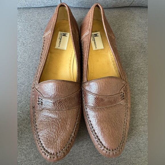 MORESCHI Brown Loafers Slip-On Classic Shoes Sz 11 US 44 EU Made in Italy Preppy - Picture 1 of 7
